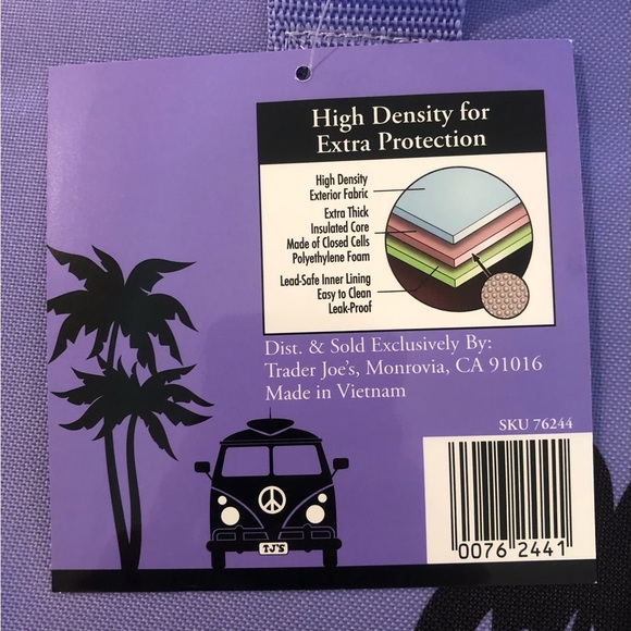 Trader Joe's Insulated Extra Large Cooler Reusable Shopping Bag Lavender - Picture 5 of 5